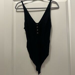Free People Black Bodysuit